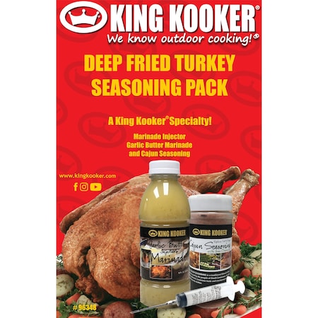 King Kooker Deep Fry Turkey Pack, Garlic Butter Marinade, Cajun Seasoning 96348